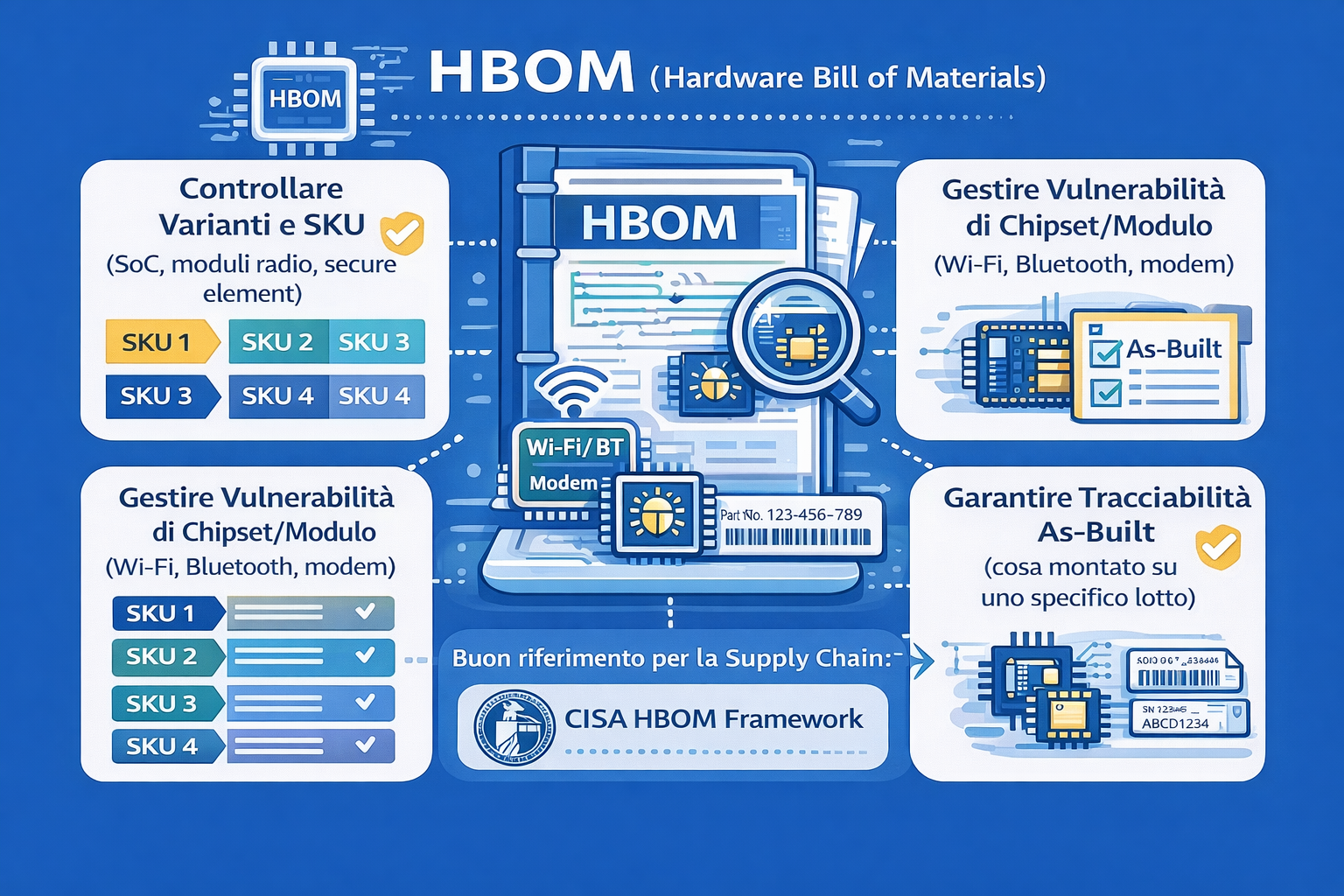 Hardware Bill of Materials (HBOM) for radio equipment tracking