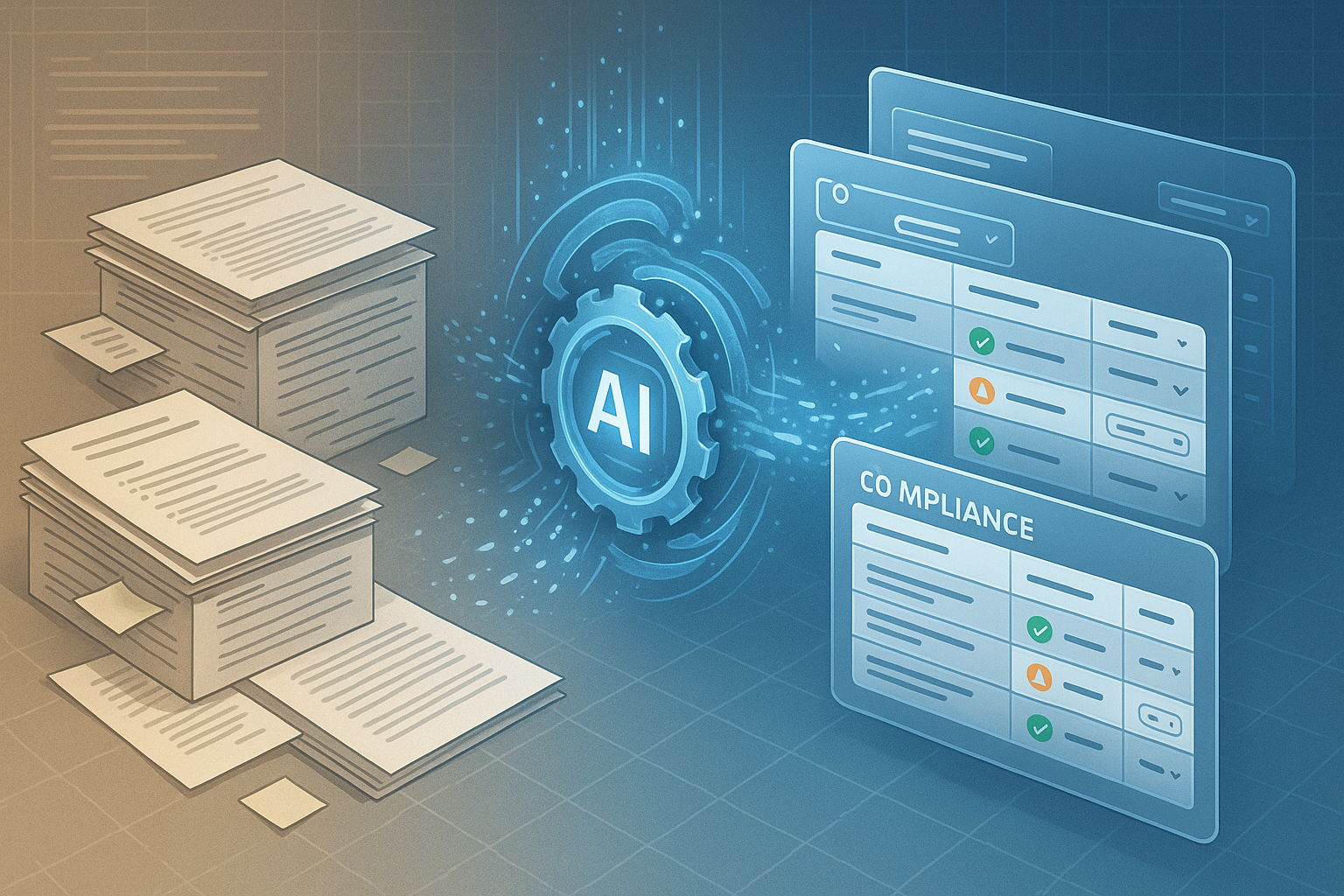 AI automating compliance documentation - transforming manual paperwork into structured digital tables