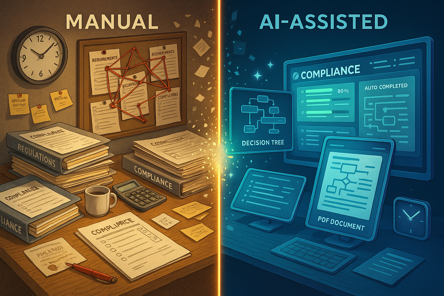Comparison of manual versus AI-assisted RED cybersecurity compliance workflows