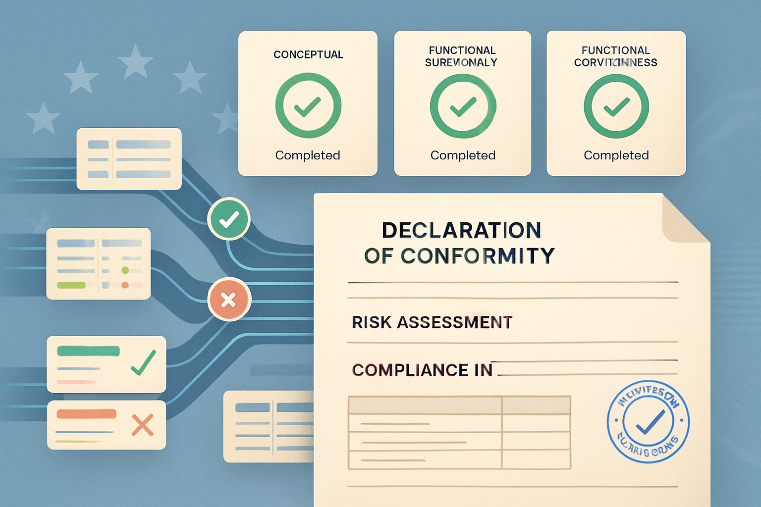 Compiling risk assessment results into a Declaration of Conformity PDF document
