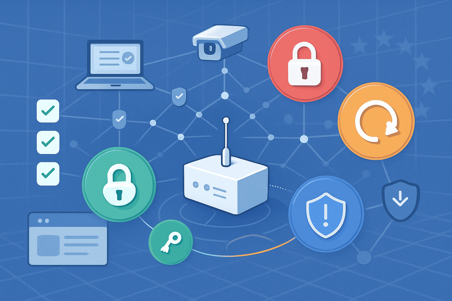 EN 18031 cybersecurity measures spanning access control, cryptography, vulnerability handling, and secure updates for IoT devices