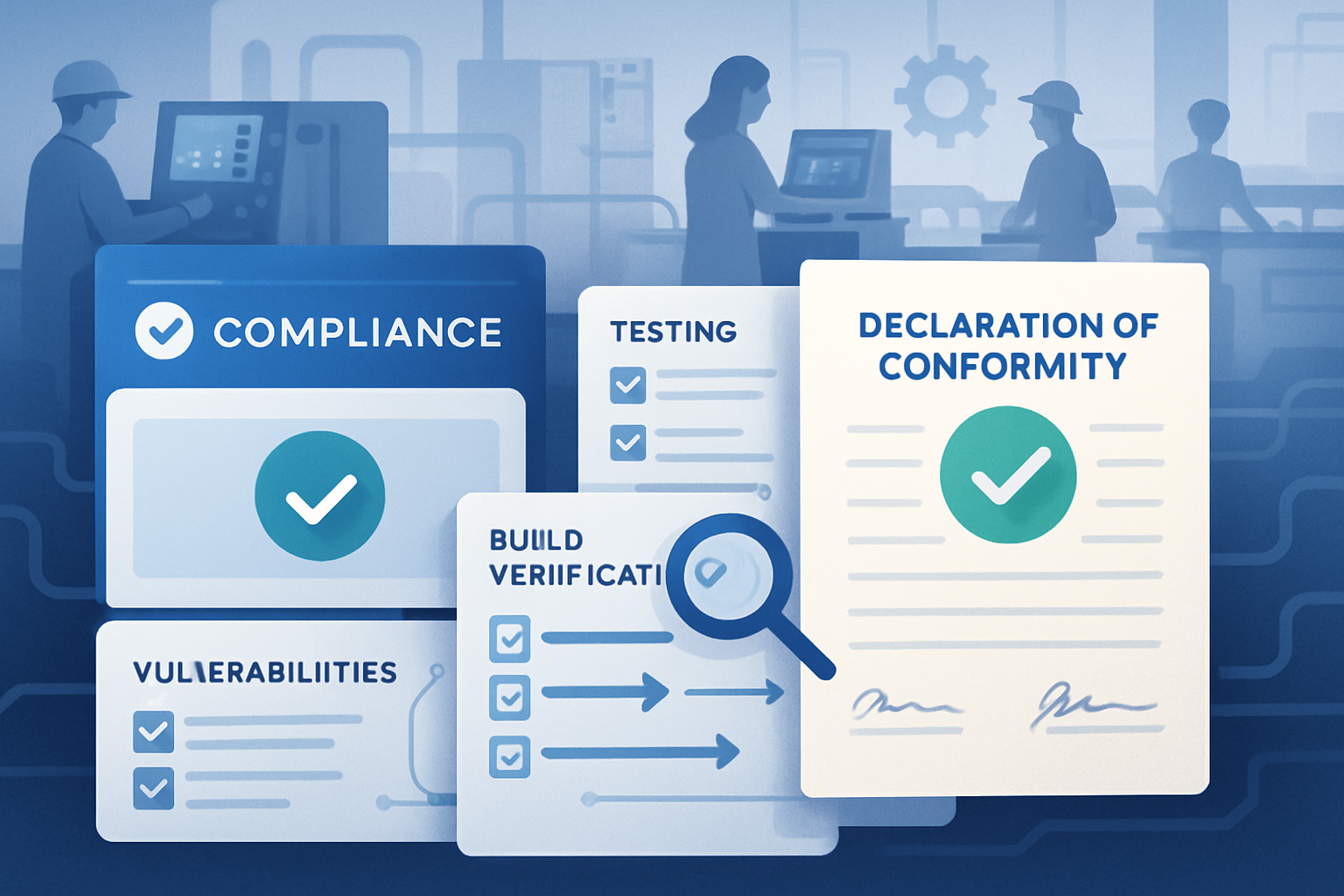 Internal production control under Module A - a signed Declaration of Conformity resting on an underlying layer of build verification, testing, and vulnerability procedures